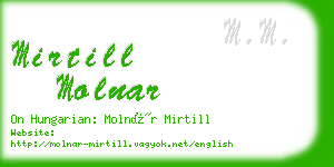 mirtill molnar business card